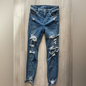 Women’s American Eagle Outfitters Ripped Denim High-Rise Jegging - Size 0